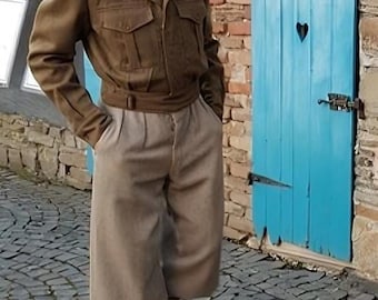 Brown Wool US Army M-1950 Jacket: Military Fashion Uniform