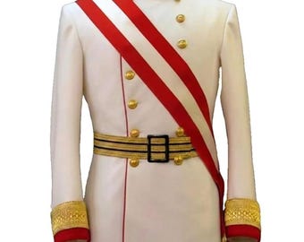 White Emperor Uniform Imperial Regiment Jacket Military Officer Wool Jacket
