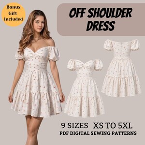 Off the Shoulder Dress Sewing Patterns - Etsy Off the Shoulder Dress Sewing Patterns - Etsy