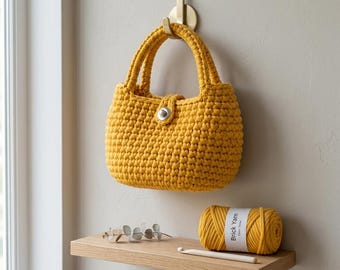 Jelly Bag Crochet Pattern PDF, Crochet Jelly Handbag Pattern PDF, hunky Yarn Shoulder Bag, Trendy Handmade Purse Pattern, Digital Download