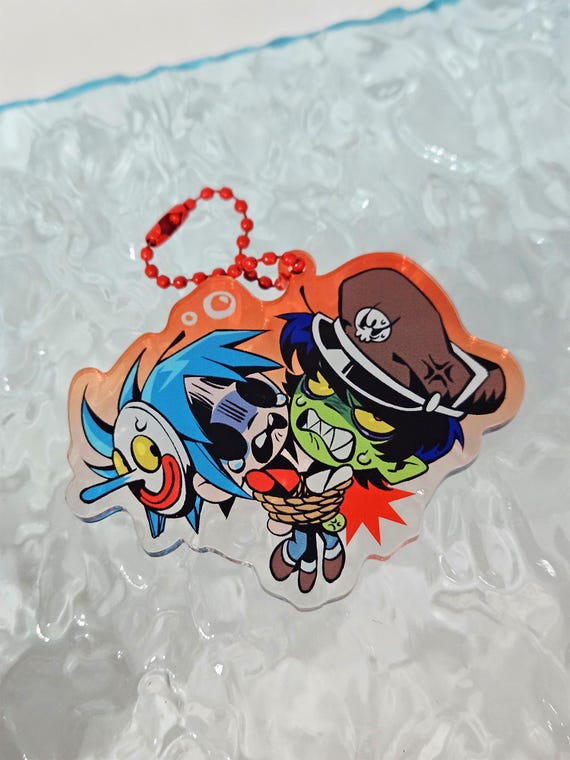 Gorillaz 2D Murdoc Plastic Beach charm keychain