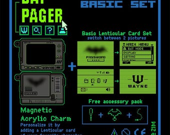 Juego de llaveros y tarjetas lenticulares coleccionables con el logo de Bat.