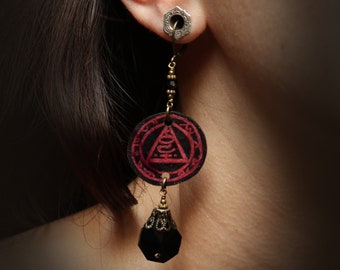 Save Point! Silent Hill | Halo of the Sun / Seal of Metatron reverse earrings | Made-To-Order | Horror tribute