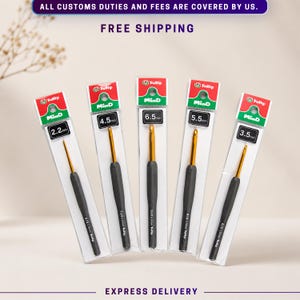 Tulip Mind Ergonomic Crochet Hook, Cushion Grip Aluminum Craft Tool