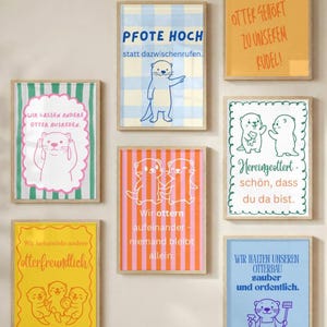 Ensemble de 7 affiches de règles de classe sur le thème des loutres | Décoration pour classe d'école primaire | Cadeau pour enseignant | Format imprimable A4/A3 | Ensemble d'affiches loutres
