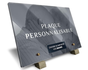 Plaque funéraire sur mesure, personnalisée avec votre photo et vos textes, plaque tombe ou jardin du souvenir