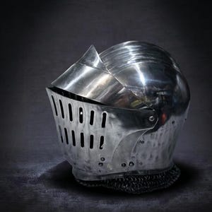 Elite Knight Style Helmet - Dark Souls Inspired Medieval Armor with chainmail