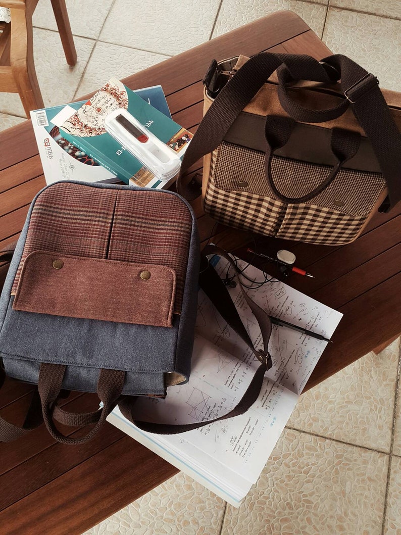 shoulder bag Plaid pocket/'s hand bag back pack
