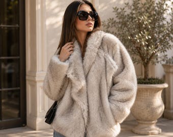 Oversized Faux Fur Coat, Soft Teddy Jacket, Luxury Winter Outerwear