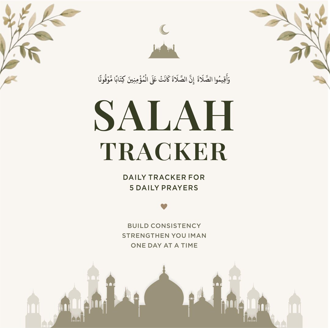 Islamic Salah Tracker Printable | Daily, Weekly, Monthly Prayer Planner ...