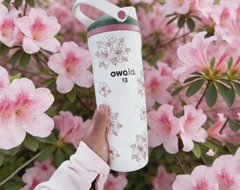 Gourde Owala FreeSip en acier inoxydable - Édition spéciale golf « Azalea 13 », 2026 lavable, cadeau hydratant réutilisable d'été
