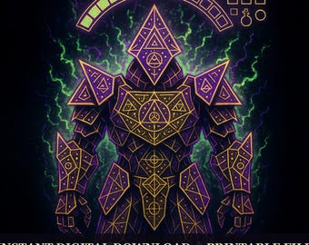 The Arcane Arcade - Boss Fight: The Demiurge, Printable Wall Art Digital Download, Gaming Alchemy Poster Print