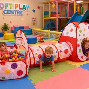Babybollhav Lektält med Tunnel Barnlekstuga Inomhuslekplats Kryptunnel Pop Up-lekstält Småbarnsaktivitetscenter Gåva