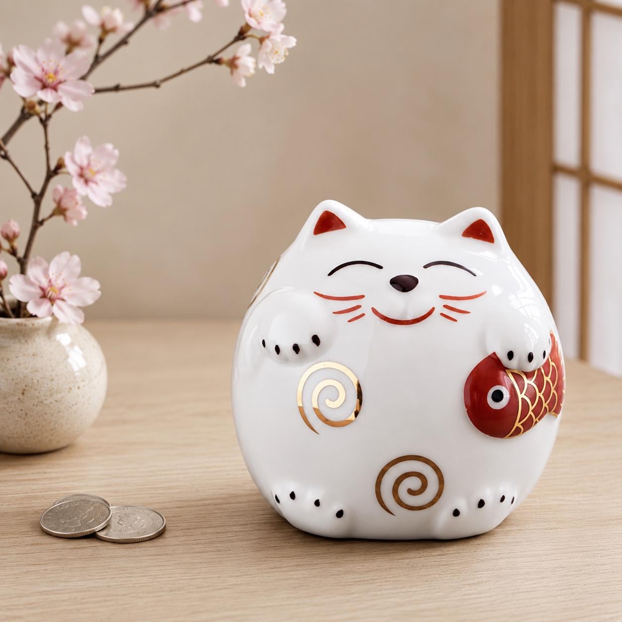 Lucky Cat Piggy Bank - Etsy