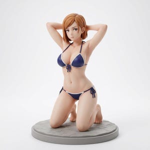 Archivo STL de chica anime en bikini / Figura de waifu arrodillada / Modelo de resina para impresión 3D / Descarga digital