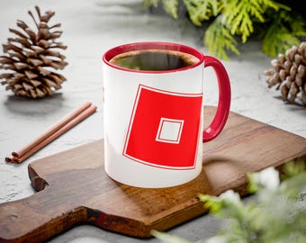 Red Roblox Logo Mug | Color Accent Ceramic Mug