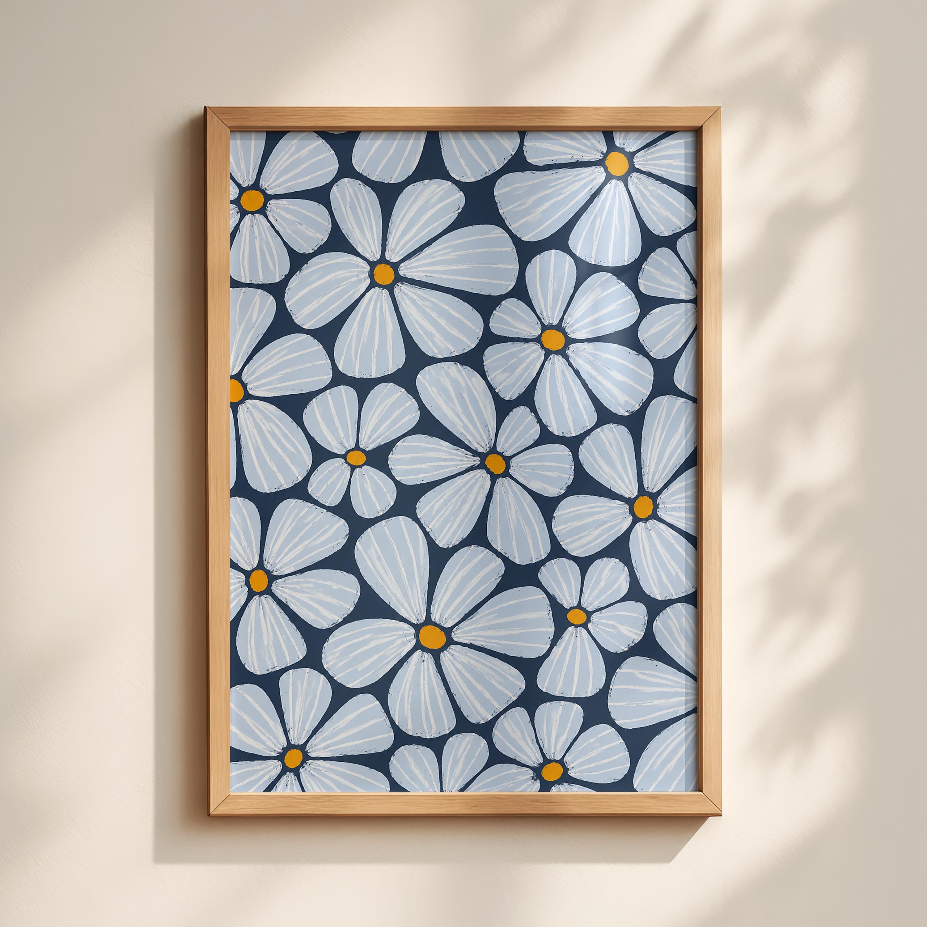 Blue Daisy Print - Etsy