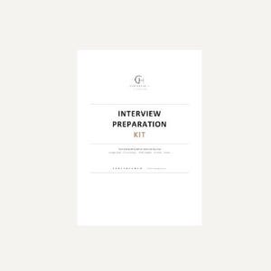 Pode incluir: Um kit de preparação para entrevistas com o texto INTERVIEW PREP KIT e Everything You Need to Ace Your Next Interview. Lista 50+ perguntas comuns, o método STAR, exercícios de confiança e dicas da CareerHubCo.