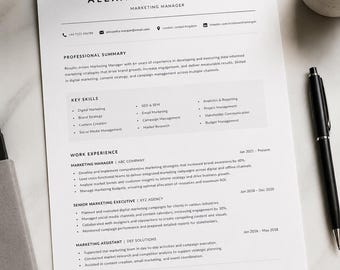 ATS-Friendly CV Template | Modern Minimalist Resume (Word, 1-2 Page, Cover Letter)