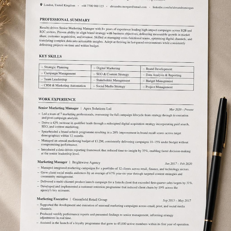 Resume Linkedin Template - Etsy UK