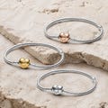 S925 Pandora Moments Heart and Snake Bracelet, Heart Clasp Charm Bracelet, Christmas Gift, A Gift for Her