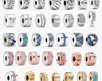 Pandora-compatibele sluiting: 925 sterlingzilveren geëmailleerde zirkoonafstandhouders, roségouden hartsluiting, een perfect cadeau voor haar.
