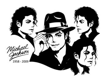 Archivo de corte con la firma de Michael Jackson, Rey del Pop, camiseta gráfica en blanco y negro, diseño de camiseta, guante de lentejuelas, arte digital pop, descarga digital