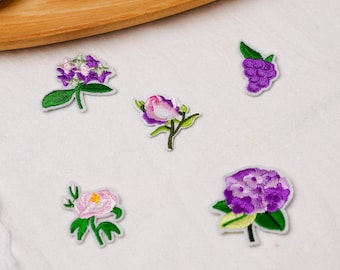Floral Iron On Patches for Baby Shower, Small Botanical Appliques for Jeans, Denim Jackets, Bags and Visible Mending, DIY materials