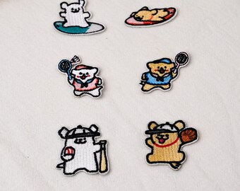 Cartoon Dog Patch, Puppy Dog Embroidered Iron On Patch Set for Jackets, Backpacks, Tote Bags and DIY Clothing, Line Art Dog Patches