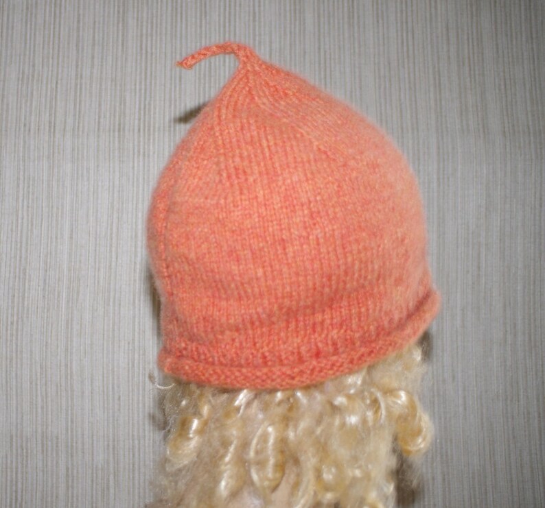 Pure Italian Cashmere Orange Flower Hand Knitted Super Soft Beanie Hat