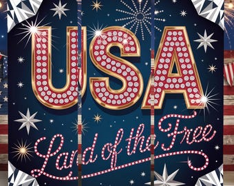 USA Glitter Tumbler Wrap PNG, 4 juli sublimatieontwerp, patriottische bling (digitale download)