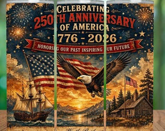 250e verjaardag VS beker wrap, VS 1776-2026 20oz magere beker sublimatie, patriottische adelaar Amerikaanse vlag 4 juli ontwerp