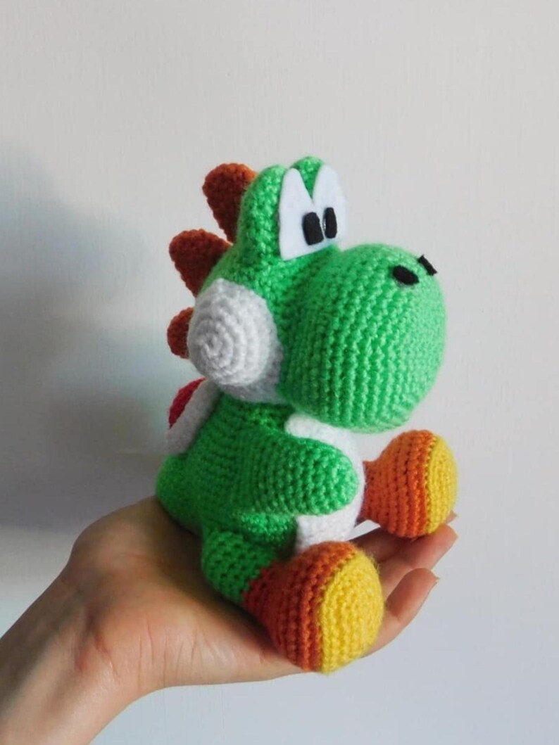 Yoshi Amigurumi Crochet Pattern PDF | Cute Video Game Dinosaur Plush ...
