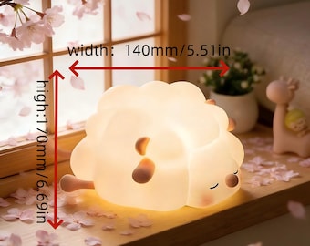 Leuk nachtlampje schaap, bureaulamp met kraansensor, schattige led-sfeerverlichting huisdier voor slaapkamer en kinderen