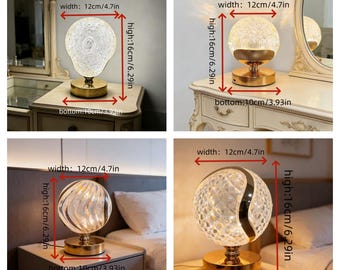Crystal Ball Atmosphere Lamp, Rechargeable Night Light, Creative Table Lamp for Bedroom & Gift