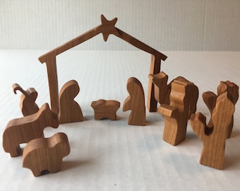 Nativity, wooden Nativity set, Nativity figures, Christmas Nativity, Nativity scene, Christmas decor, Nativity decor, miniature Nativity set