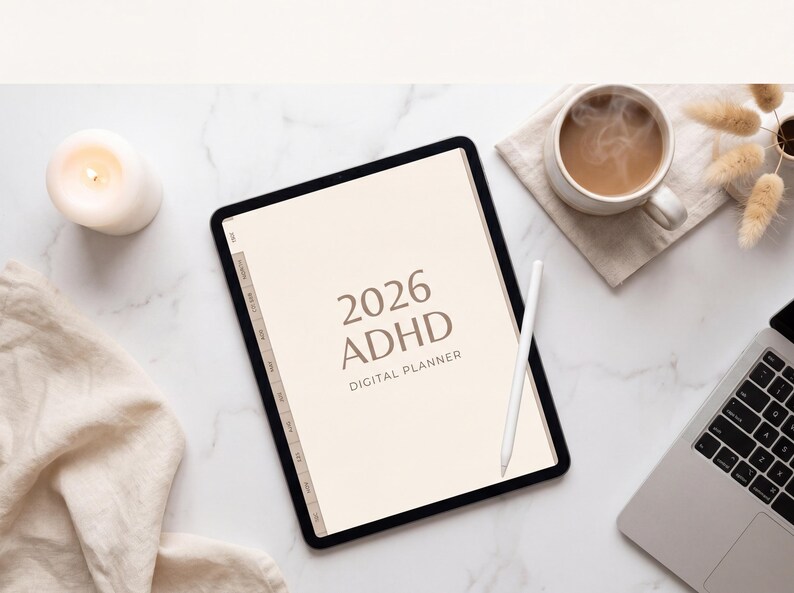 ADHD Digital Planner 2026, Hyperlinked Goodnotes iPad Planner, Daily ...