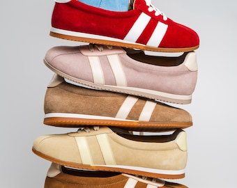 Sporty Anatomical Flats - Trendy Womens Sneakers, Genuine Leather & Suede Footwear, Comfortable Walking Shoes
