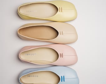 Sapatilhas Tabi Femininas, Sapatos Tabi de Couro Feitos à Mão, Sapatilhas de Ballet Descalças, Sapatilhas de Couro Macio, Presente para Ela