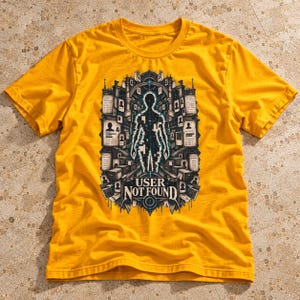„Benutzer nicht gefunden“-T-Shirt, Cyber-okkultes Gothic-Grafik-T-Shirt, Dark-Academia-Shirt mit digitaler Identität, Techwear-Geschenk für Programmierer