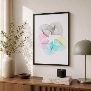 Generative Art with Pen Plotter - Geometric Ink Drawing - Minimalist Abstract Artwork - Unique Technical Print for Wall Decoration