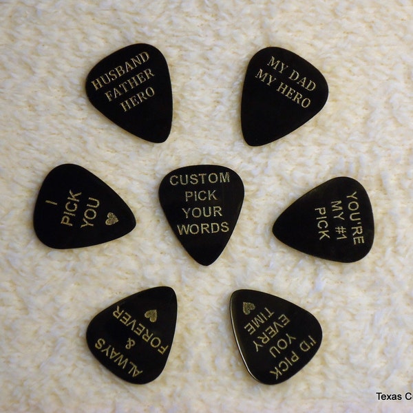 Personalized Guitar Pick - Have a Custom Guitar Pick Engraved with Your Message on it - Promposal, Valentine's Day Gift, Father's Day, etc.