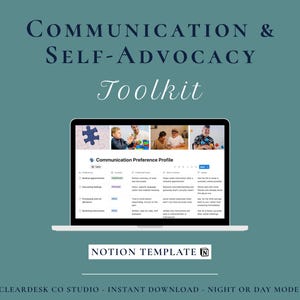 Communication & Self-Advocacy Toolkit | Autism Notion Template | Self-Advocacy Scripts, Disclosure Tracker, Accommodation Requests