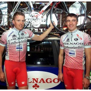 Vintage 2002 Team Landbouwkrediet Colnago Cycling Jersey by Vermarc — (Fits 2XL) image 4
