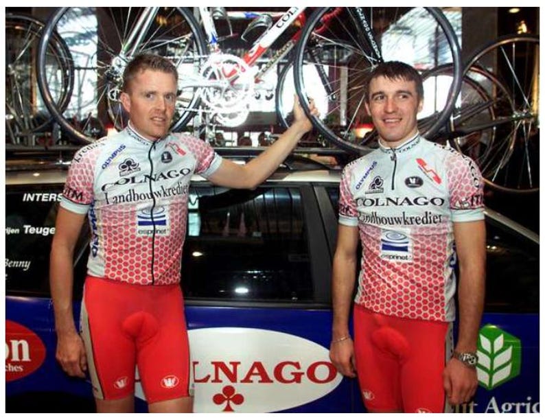 Vintage 2002 Team Landbouwkrediet Colnago Cycling Jersey by Vermarc — (Fits 2XL) image 4