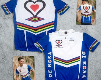 Vintage 1990s De Rosa Rainbow Cycling Jersey by Giordana — Size 2XL