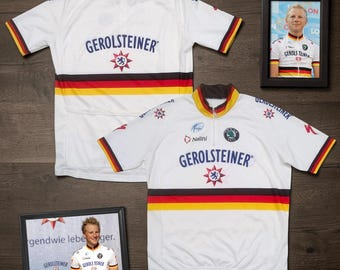 Vintage 2007 Team Gerolsteiner German National Champion Fabian Wegmann Cycling Jersey by Nalini — (fits XL)