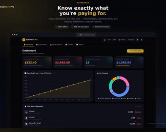 Subscription Tracker App – Offline Bill Manager, Waste Detector (HTML Web App)