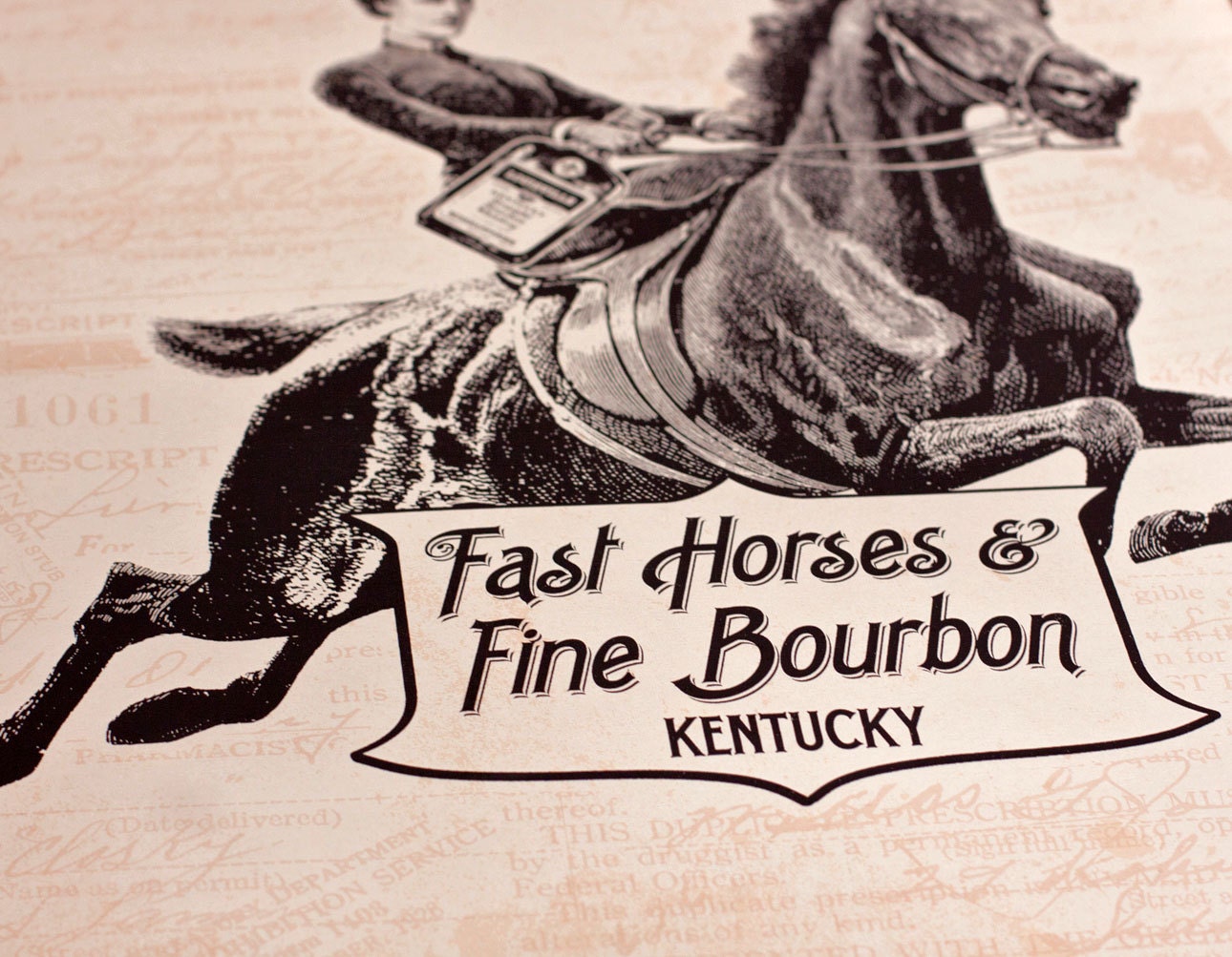 Fast Horses and Fine Bourbon Print Etsy