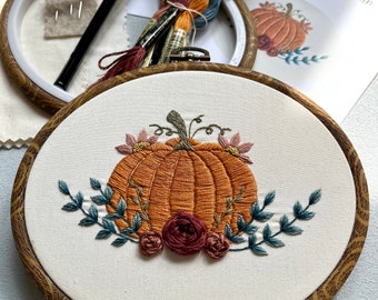 Floral Pumpkin Full Kit | Embroidery Kit